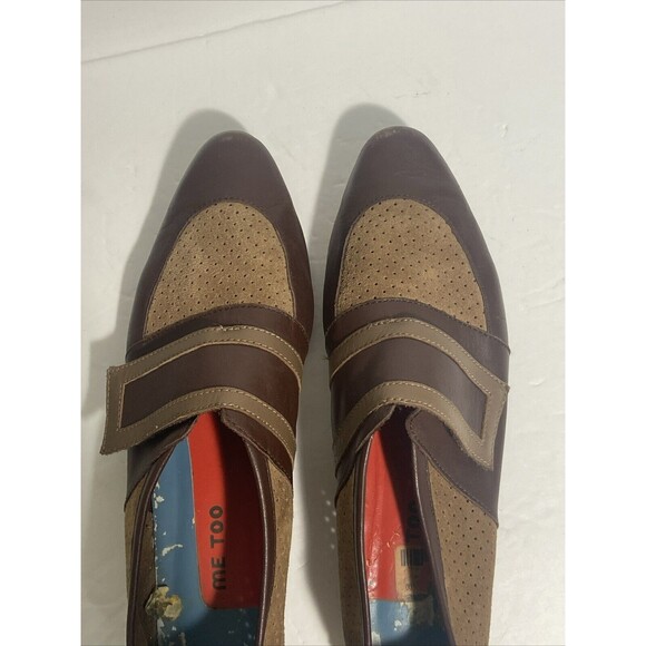 Me Too Ladies Leather Suede Slip On Pointed Toe Shoe Hook And Loop Strap Gel Sol - Picture 9 of 11
